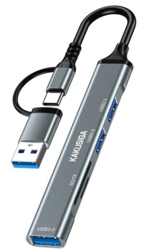 KAKUSIGA KSC-1435 10 in 1 multifuctional converter (Type-C+USB to USB3.0*3+SD+TF)