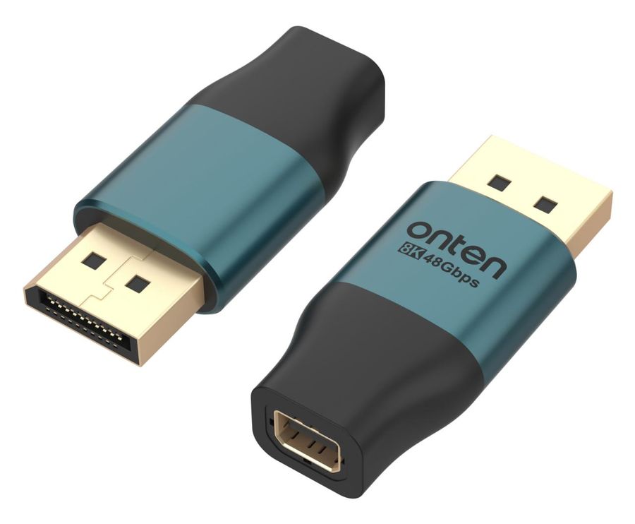 ONTEN OTN-DP85 DP 8k60hz DP Male to MiniDP Female Adapter High Speed DP extension connector DisplayPort V1.4 48Gbps DP