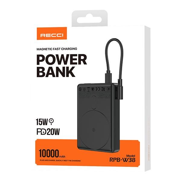 RECCI RPB-W38 Power BANK 15W Magnetic wireless charger