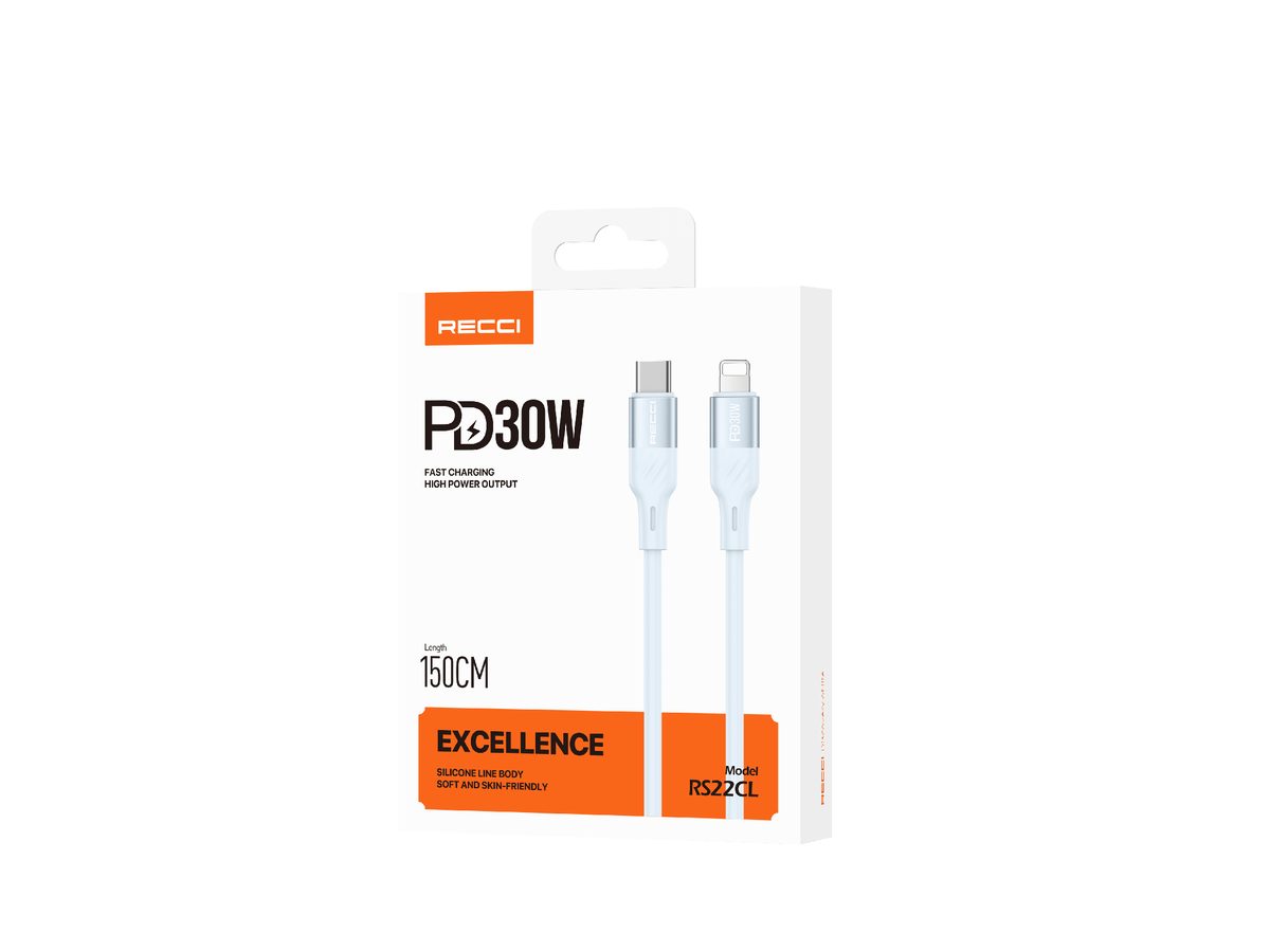 RECCI RS22CL PD30W Fast charging silicone data cable