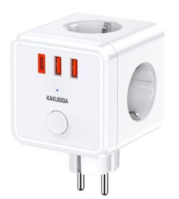 KAKUSIGA KSC-1245 3-position (PD20W/1C2A) desktop socket (EU/GER)