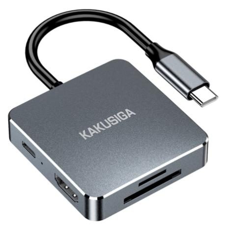 KAKUSIGA KSC-1426 6-in-1 multi-function adapter (HDTV+PD100W+USB3.0+ USB2.0+SD/TF)
