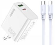 KAKUSIGA KSC-941 PD65W dual port fast charge charger set (US)(Type-C to Type-C)